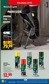 Lidl gazetka tydzień 43 Strona 56: PARKSIDE Skladana drabinka €79,99, PARKSIDE Smar techniczny w sprayu €12,99