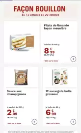Catalogue Picard page 6: Picard Filets de limande façon meunière €8,99, La Cuisine Fraîle Sauce aux champignons €2,99