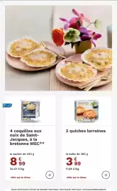 Catalogue Picard page 7: Picoerd 2 Quiches lorraines €3,99, Coquilles aux noix de Saint-Jacques €8,99