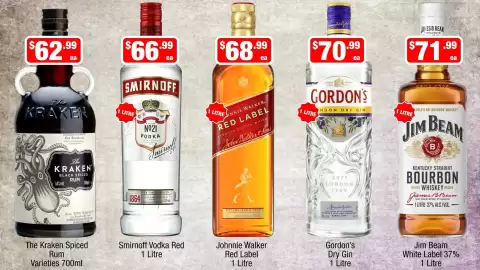 Liquor Stax catalogue week 41 Page 10: Johnnie Walker Red Label €68,99, Smirnoff Vodka Red €66,99