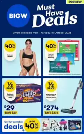 BIG W catalogue Page 1: Shark PowerPro Cordless Stick Vacuum Mauve €274,00, Cadbury Variety Jumbo Pack €29,00