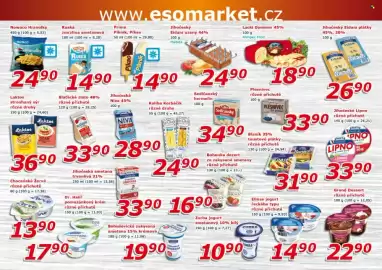 ESO MARKET leták Strana 4: Polárka ruská zmrzlina smetanová €14,90, Jihočeský Eidam plátky €26,90