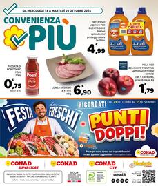 Volantino Conad City settimana 42 Pagina 8: Mele red delicious trentino €1,79, Passata di pomodoro Pomi €0,75