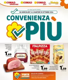 Volantino Conad City settimana 42 Pagina 1: Flauti Mulino Bianco Cioccolato €1,59, Prosciutto cotto Effe Ferrarini €1,69
