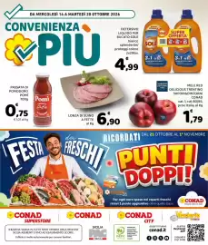 Volantino Conad City settimana 42 Pagina 8: Mele red delicious trentino €1,79, Passata di pomodoro Pomi €0,75
