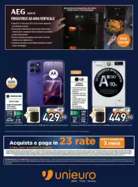 Volantino Unieuro Pagina 30: Lavatrice LG €449,90, Motorola Edge 70 Fusion €429,90