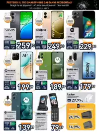 Volantino Unieuro Pagina 9: Brondi Amico Speciale 4G €79,99, Motorola Moto G06 4G €189,99