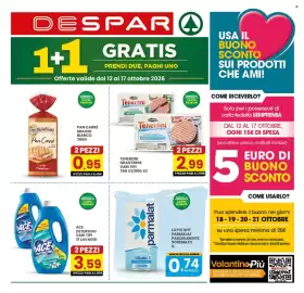 Volantino Despar settimana 42 Pagina 1: Teneroni Granterre Hamburger con Prosciutto Cotto €2,99, Ace Detersivo €3,59