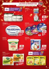 Catalog Auchan Pagină 9: Hochland brânză topită triunghi €5,99, Delaco cașcaval desenvis €13,99