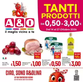 Volantino A&O Pagina 1: Filippo Berio Oliva olio di oliva €3,00, Mila Gusto+Gusto €0,50