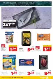Folleto Alimerka semana 42 Página 3: Pescanova - palitos de mar reducidos en sal €2,25, Dorada de crianza €4,95