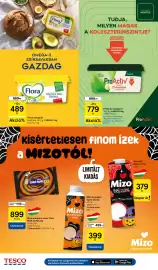 Tesco akciós újság hét 42 Oldal 14: Mizo tej €379,00, Flora margarin €489,00
