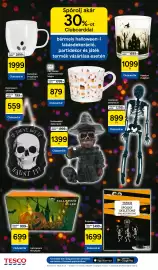 Tesco akciós újság hét 42 Oldal 24: Gyertya üvegben €1.099,00, Tesco spooky skeletons projector light €1.699,00
