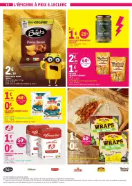 Catalogue E.Leclerc semaine 42 page 12: Brets Chips Poulet Braisé €2,19, Delieuze Olives vertes dénoyautées €1,01