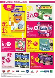 Catalogue E.Leclerc semaine 42 page 20: Dash PODS JASMIN ET ROSE €16,74, Pampers Couches baby-dry €47,88
