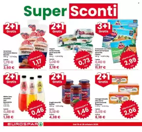 Volantino Eurospar Pagina 2: Yogurt Gusto+Gusto gusti assortiti €0,73, Sughi assortiti Barilla €1,46