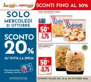 Volantino Pan Pagina 1: Pasta Gragnano IGP Garofalo €0,75, Pizza Ristorante Cameo €1,75
