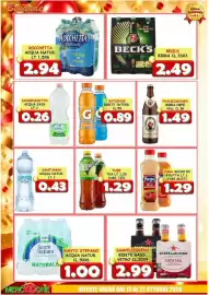 Volantino MercADone Pagina 24: Rocchetta acqua naturale €2,94, Fuze tea €1,29