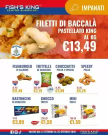 Volantino Fish's King Pagina 3: Gnocco fritto Souvegel €1,59, Bastoncini di merluzzo Findus €3,99