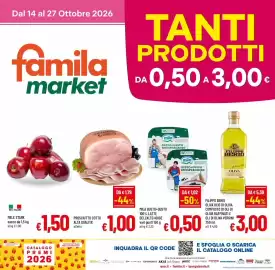 Volantino Famila Market Pagina 1: Filippo Berio Oliva Olio di Oliva €3,00, Mila Gusto+Gusto €0,50