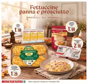 Volantino Interspar Pagina 7: Panna Despar €1,99, Fettuccine La Pasta di Camerino €1,29