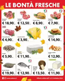 Volantino Cadoro Pagina 8: Formaggio Stagionato in Grotta €13,50, Orata €12,90