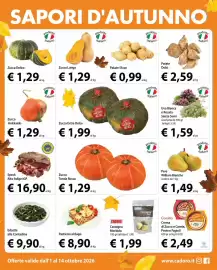 Volantino Cadoro Pagina 9: Zucca Hokkaido €1,29, Zucca Extra Dolce €1,99