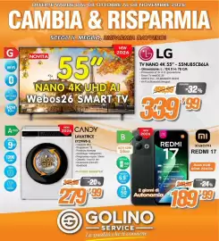 Volantino Golino Service Pagina 1: Xiaomi Redmi 17 €189,99, Candy lavatrice EY29W8-S €279,99