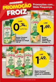 Folheto Froiz semana 42 Página 3: Sumo compal 100% fruta manga, maça ou multifrutos €1,49