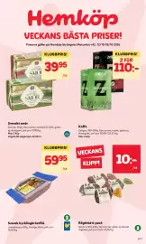 MatArket reklamblad vecka 42 Sida 1: Garant smör €39,95, Zoégas kaffe €110,00
