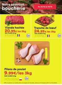 Catalogue Hmarket semaine 42 page 2: Pilons de poulet €9,99, Tranche de bœuf €24,99