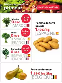 Catalogue Hmarket semaine 42 page 3: Spunta Pomme de terre €1,19, Poire conférence €1,89