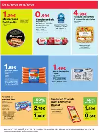 Catalogue Hmarket semaine 42 page 4: Del Gaudio Mascarpone €1,29, Safasa Saucisson €0,99