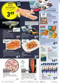 Citti tilbudsavis uge 42 Side 12: Escal Garnelenpfannen €4,99, Citti Genuss Graved-Lachs mit Kieler Sprotte Aquavit €4,99