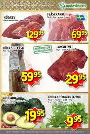 Matvärlden Tensta reklamblad vecka 42 Sida 3: Högrev €129,95, Fläskkarré €69,95