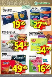 Matvärlden Tensta reklamblad vecka 42 Sida 7: Max hot chicken wings €54,95, Barilla spaghetti n.5 €19,95