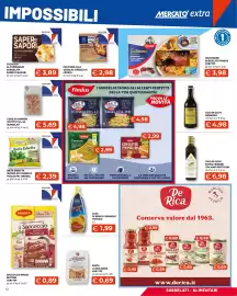 Volantino Mercatò Extra Pagina 13: Olio di oliva Meriggio €4,98, Code di gamberi scottati €5,69