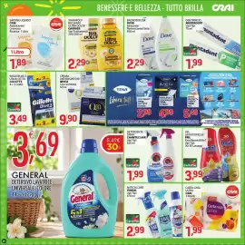 Volantino Crai Pagina 14: Carta casa ultra Crai €1,99, Bagnodoccia Dove Idratante/Rinfrescante/Seta €2,29