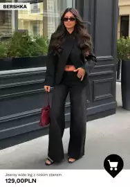 Bershka gazetka tydzień 42 Strona 10: Jeansy wide leg z niskim stanem Bershka €129,00