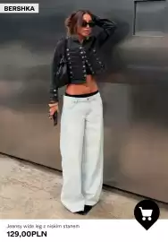 Bershka gazetka tydzień 42 Strona 7: Jeansy wide leg z niskim stanem Bershka €129,00