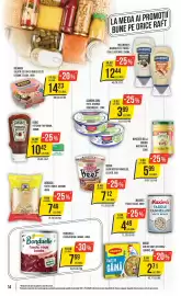 Catalog Mega Image săptămâna 42 Pagină 14: Băneasa tăiței/fidee, cuiburi €7,49, Heinz ketchup top down €10,42
