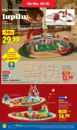 Lidl Prospekt woche 44 Seite 8: LUPILU Schienen- und Weichen-Set €12,99, LUPILU Eisenbahn-Set €14,99