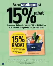 Føtex tilbudsavis uge 42 Side 2: Få en rabatkupon på 15% rabat* hver gang du handler for min. 300 kr. i ét køb fra d. 9