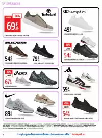 Catalogue Intersport page 10: Adidas SNEAKERS HOMME COURTWAIVE €59,99, Timberland CHAUSSURES DE VILLES HOMME SENECABAY €69,99
