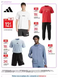 Catalogue Intersport page 2: Adidas TEE-SHIRT HOMME LINEAR €12,99, Adidas Veste homme slim €54,99