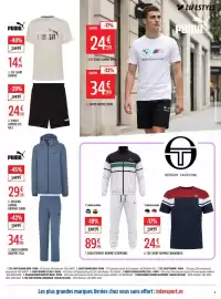 Catalogue Intersport page 3: PUMA Sweat à capuche €29,99, PUMA SHORT HOMME ESS €24,99