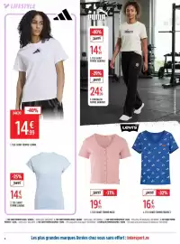 Catalogue Intersport page 6: Adidas T-shirt €14,99, TEE-SHIRT FEMME MUSE €19,99