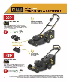Catalogue Bricomarché page 12: Bs - tondeuse à batterie série 3 €439,00, Best green tondeuse à batterie bs 1 €229,00