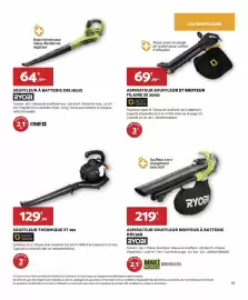 Catalogue Bricomarché page 19: Ryobi - souffleur à batterie obl1820s €64,99, Souffleur thermique st 262 €129,99