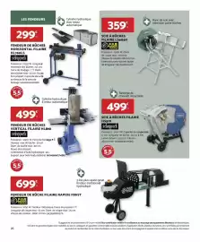 Catalogue Bricomarché page 26: Scheppach - fendeur de buches vertical filaire hl810 €499,00
